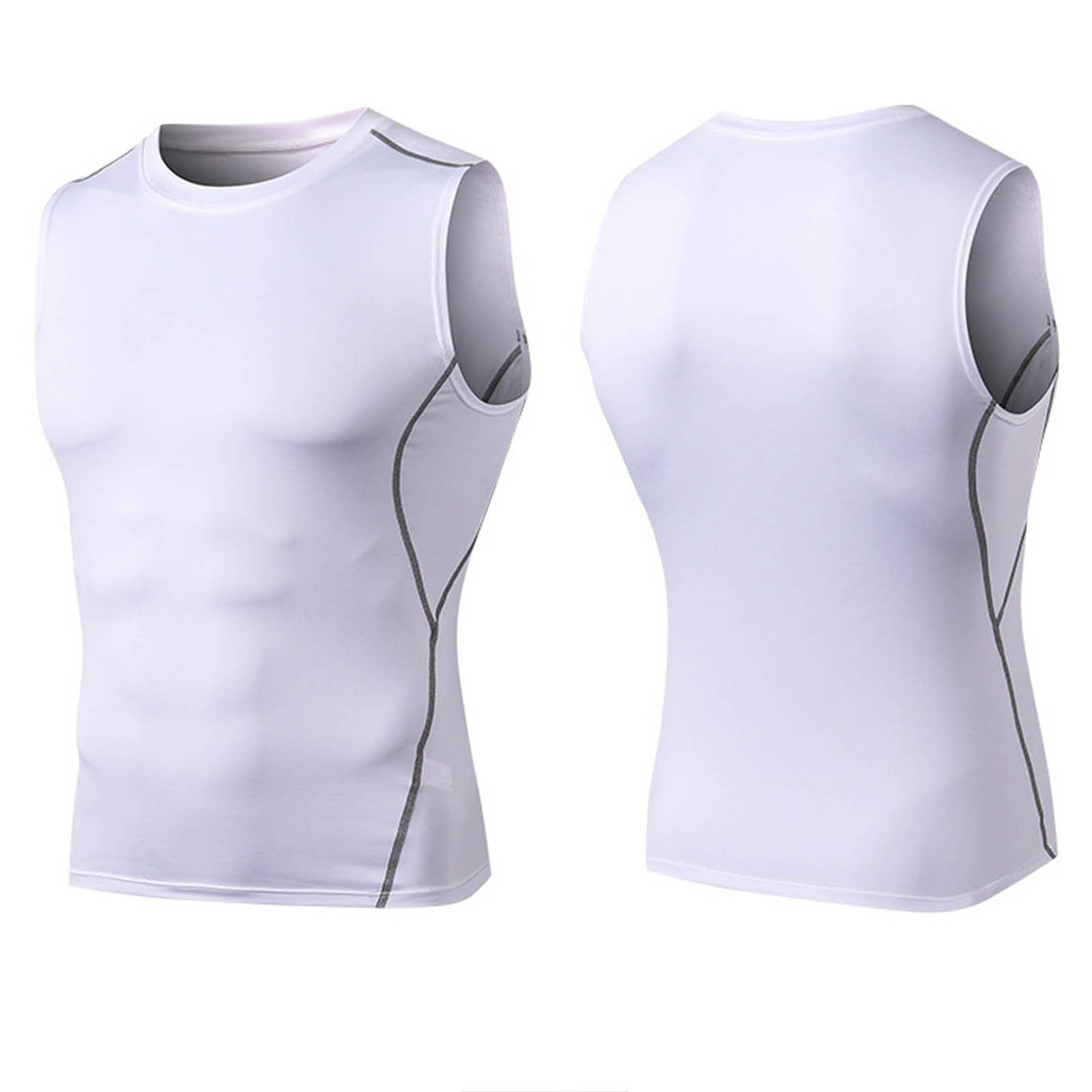 thumbnail image 4 of Chaleco deportivo informal de moda para hombre: camiseta sin mangas ajustada para fitness, poliéster, 4 of 5